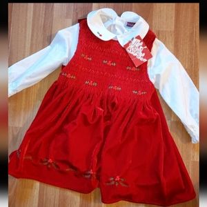 Vintage nwt! velour Christmas dress 4/5
